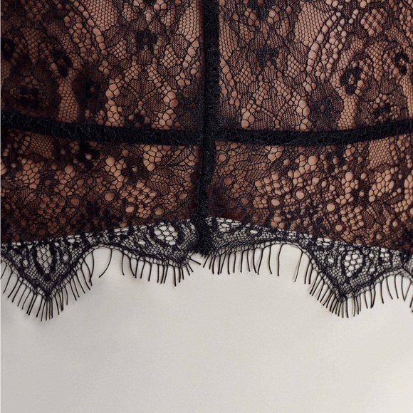 Meshki Lace And Satin Mini Dress - Black/Ivory - Picture 4 of 8